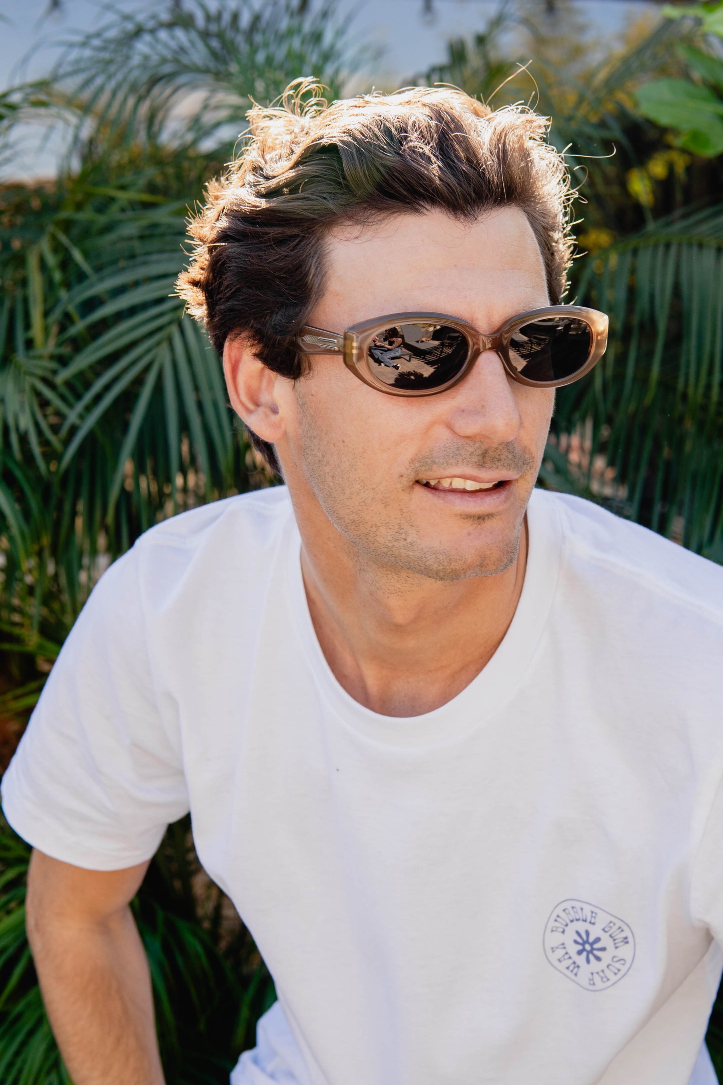 Ensea Sunglasses: Haze: Golden Brown with Grey Lens