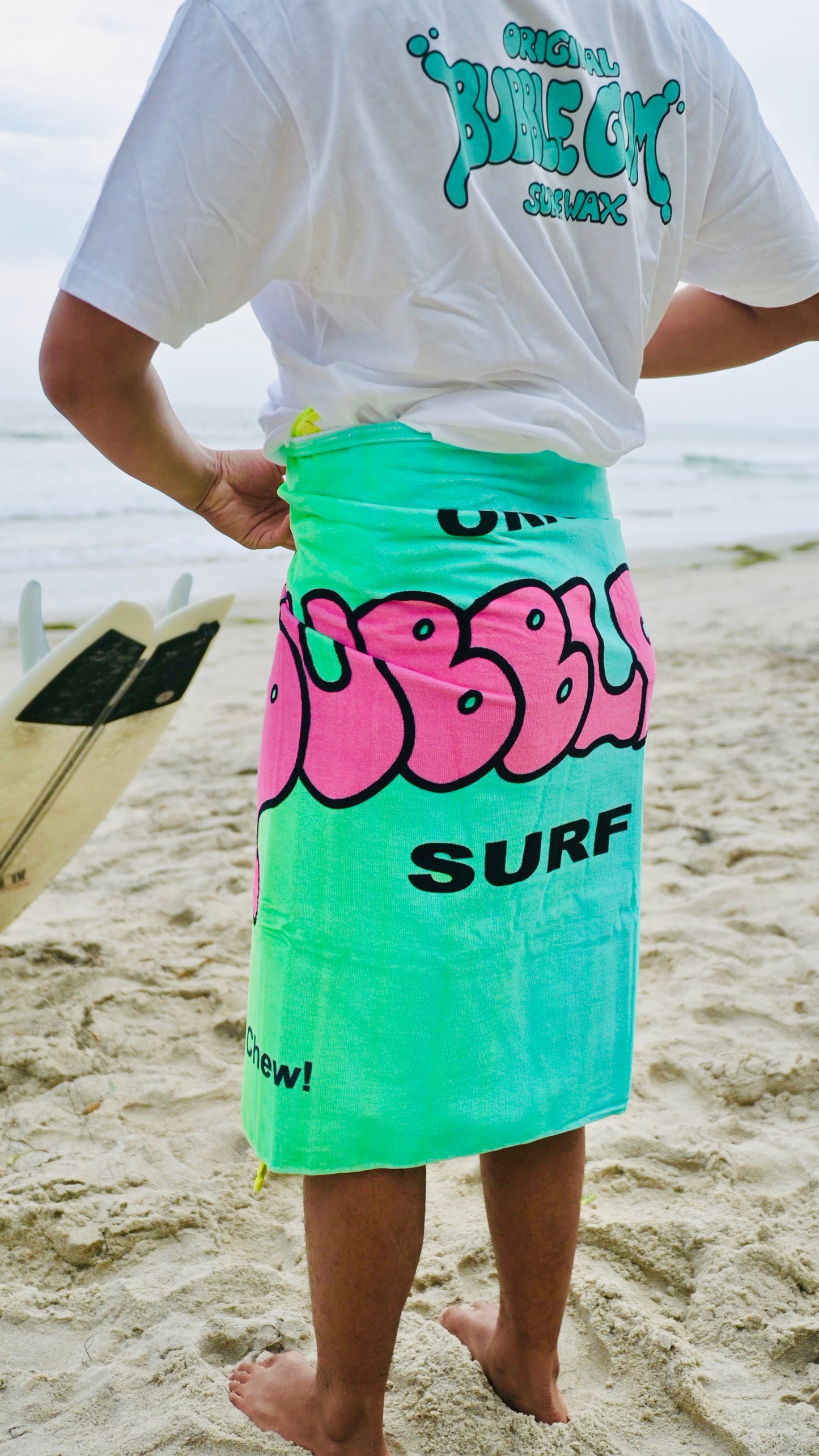 Bubble Gum Surf Wax Big Beach Towel Gradient Throwback