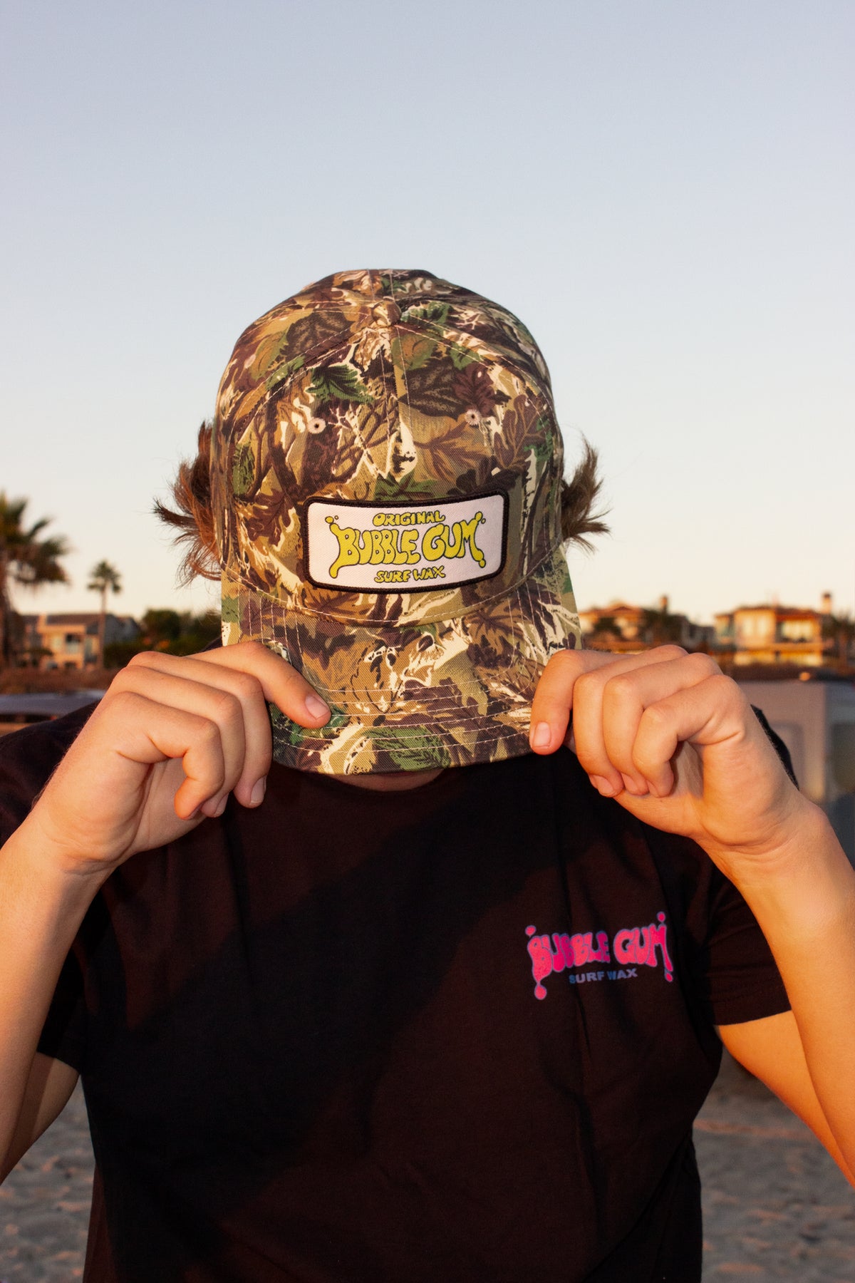 Yellow Foam Logo Patch Camouflage 5 Panel Hat