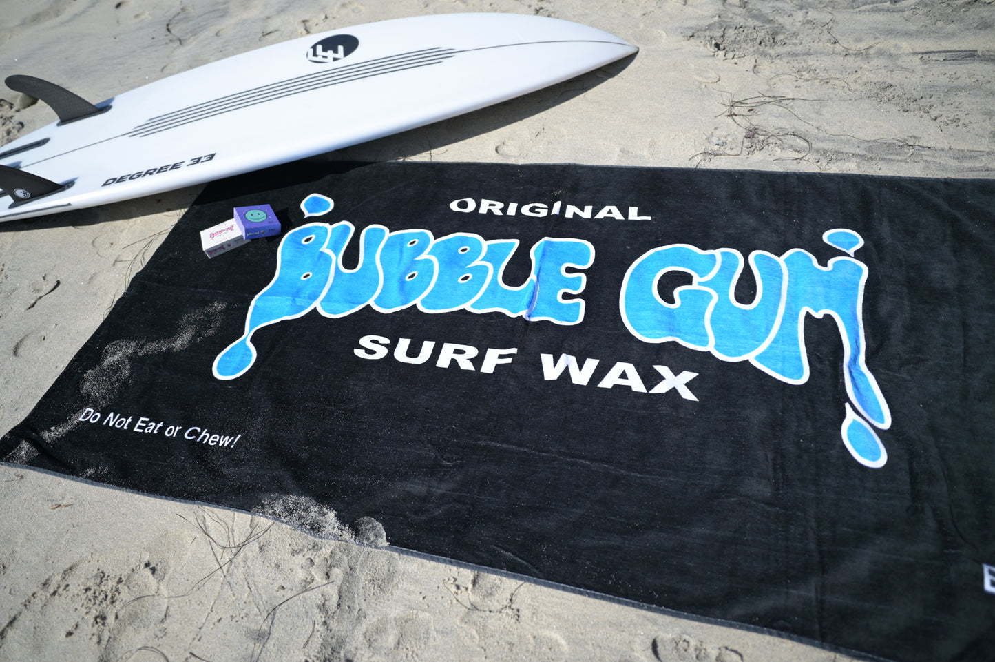 Bubble Gum Surf Wax Big Beach Towel Blue Throwback