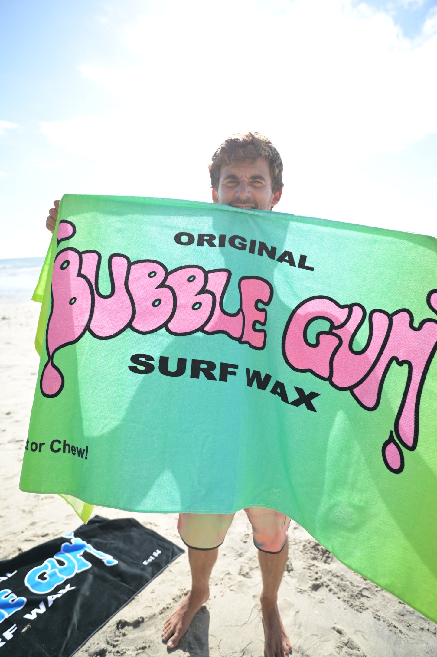 Bubble Gum Surf Wax Big Beach Towel Gradient Throwback