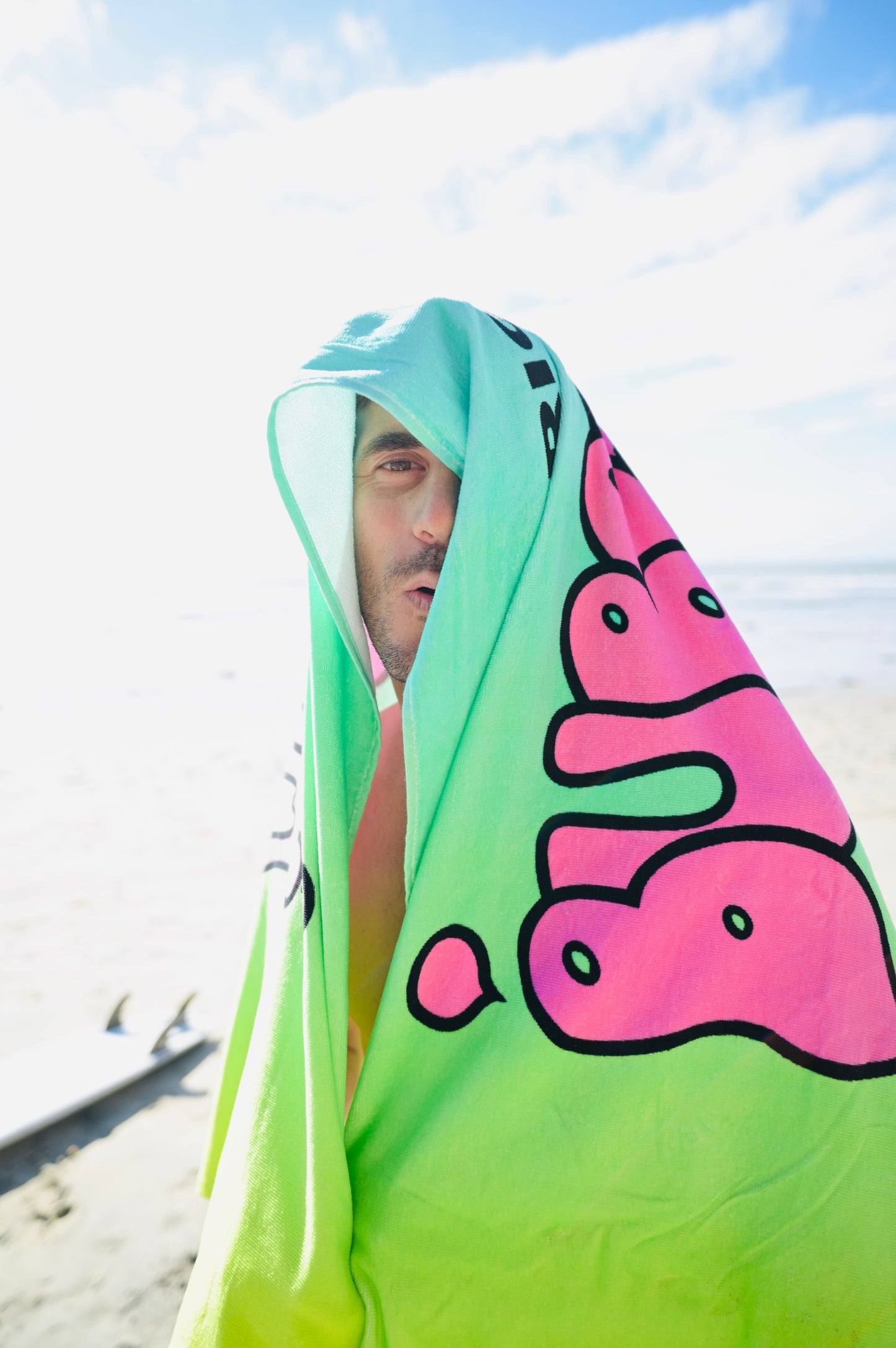 Bubble Gum Surf Wax Big Beach Towel Gradient Throwback