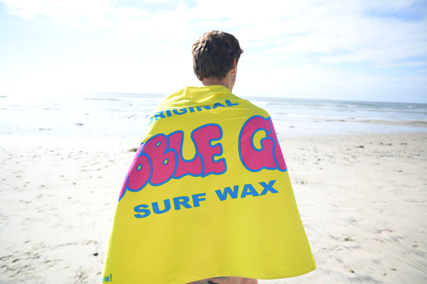 Bubble Gum Surf Wax Big Beach Towel Throwback