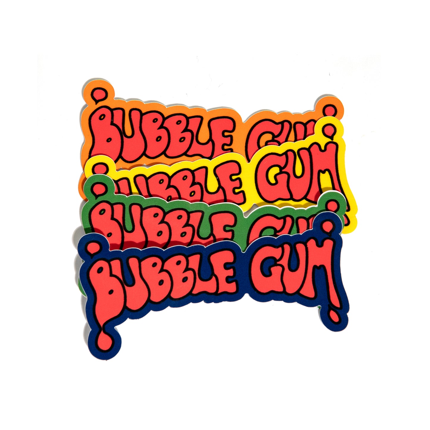 Bubble Gum Surf Wax OG Logo Sticker 4 Pack