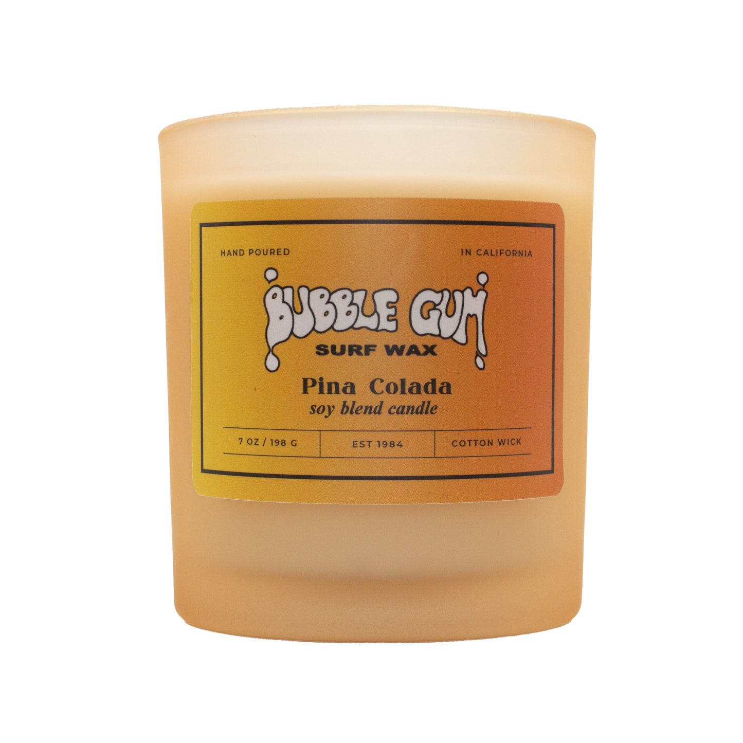 7oz Frosted Glass Candle Pina Colada Scent ONLINE ONLY!