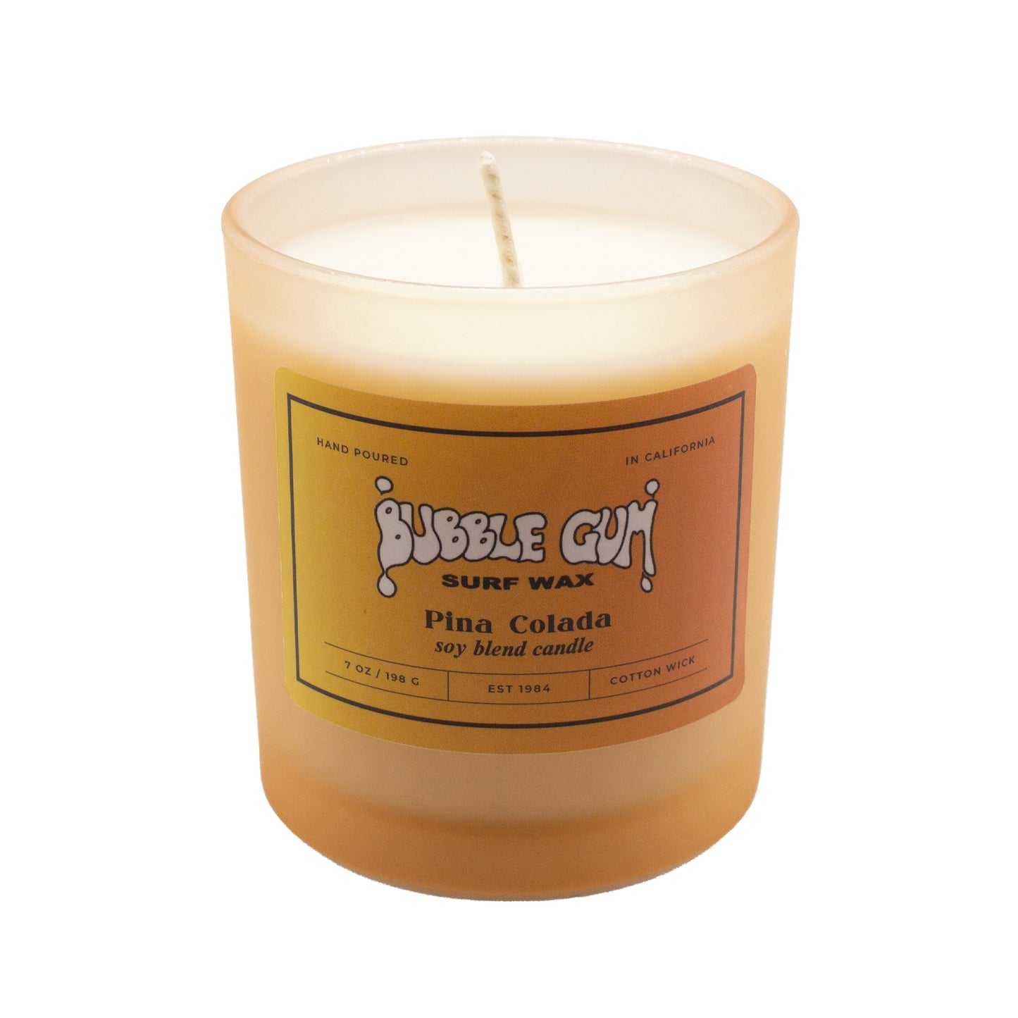 7oz Frosted Glass Candle Pina Colada Scent ONLINE ONLY!