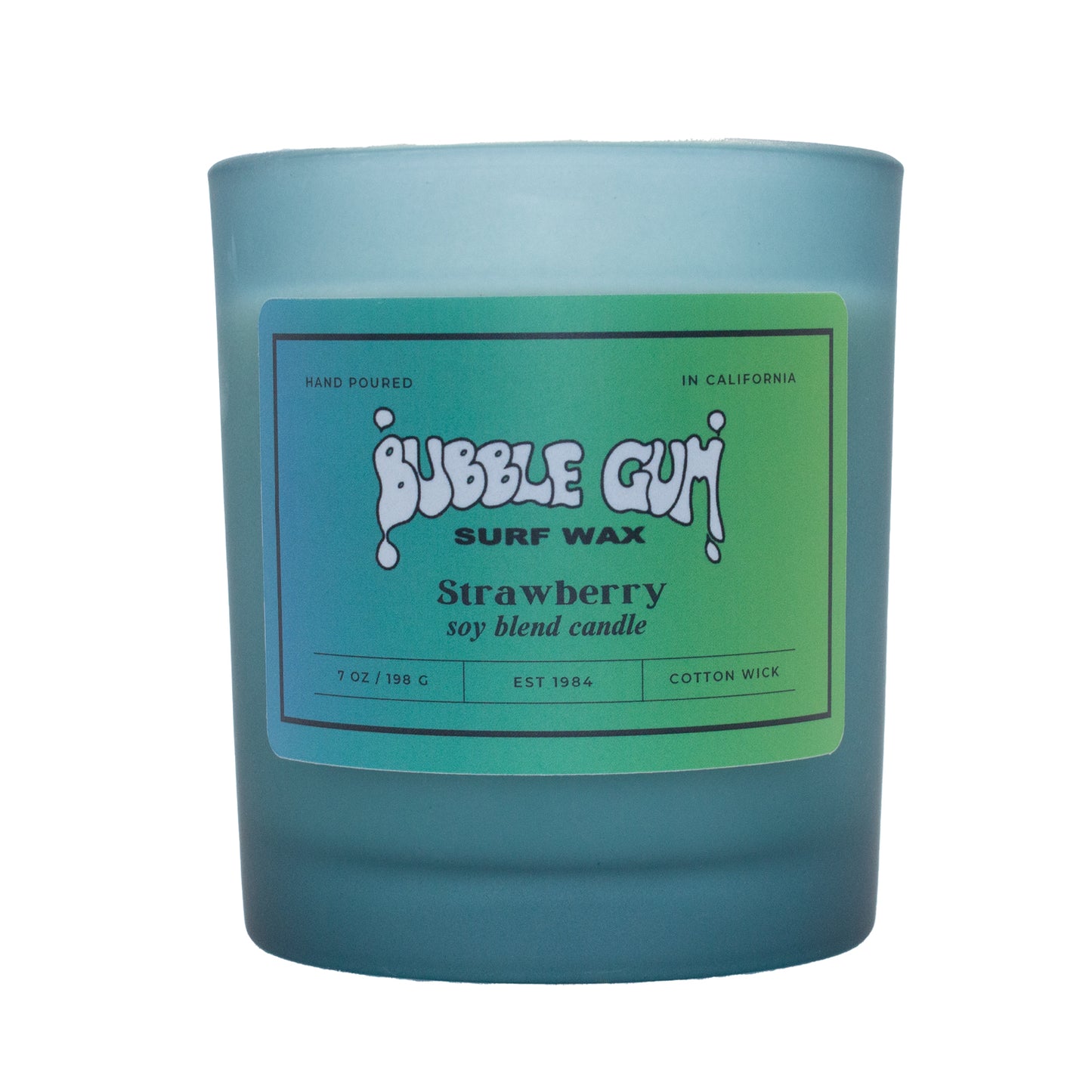 7oz Frosted Glass Candle Kiwi Strawberry Scent ONLINE ONLY!