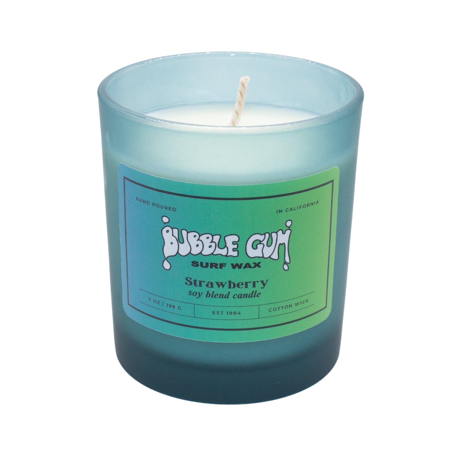7oz Frosted Glass Candle Kiwi Strawberry Scent ONLINE ONLY!