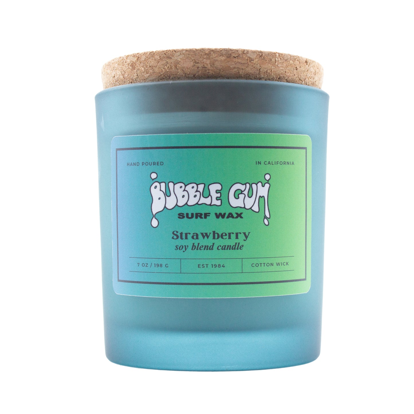7oz Frosted Glass Candle Kiwi Strawberry Scent ONLINE ONLY!