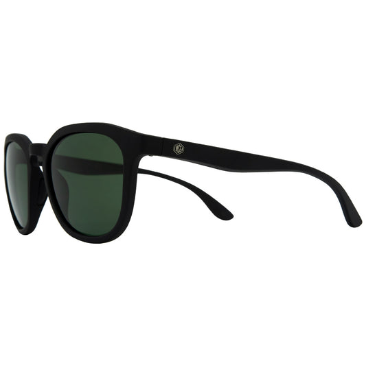 Ensea Sunglasses: Going Places Matte Black with Vintage Green Polarized
