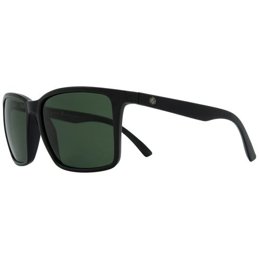 Ensea Sunglasses: Ramble On Gloss Black with Vintage Green Polarized