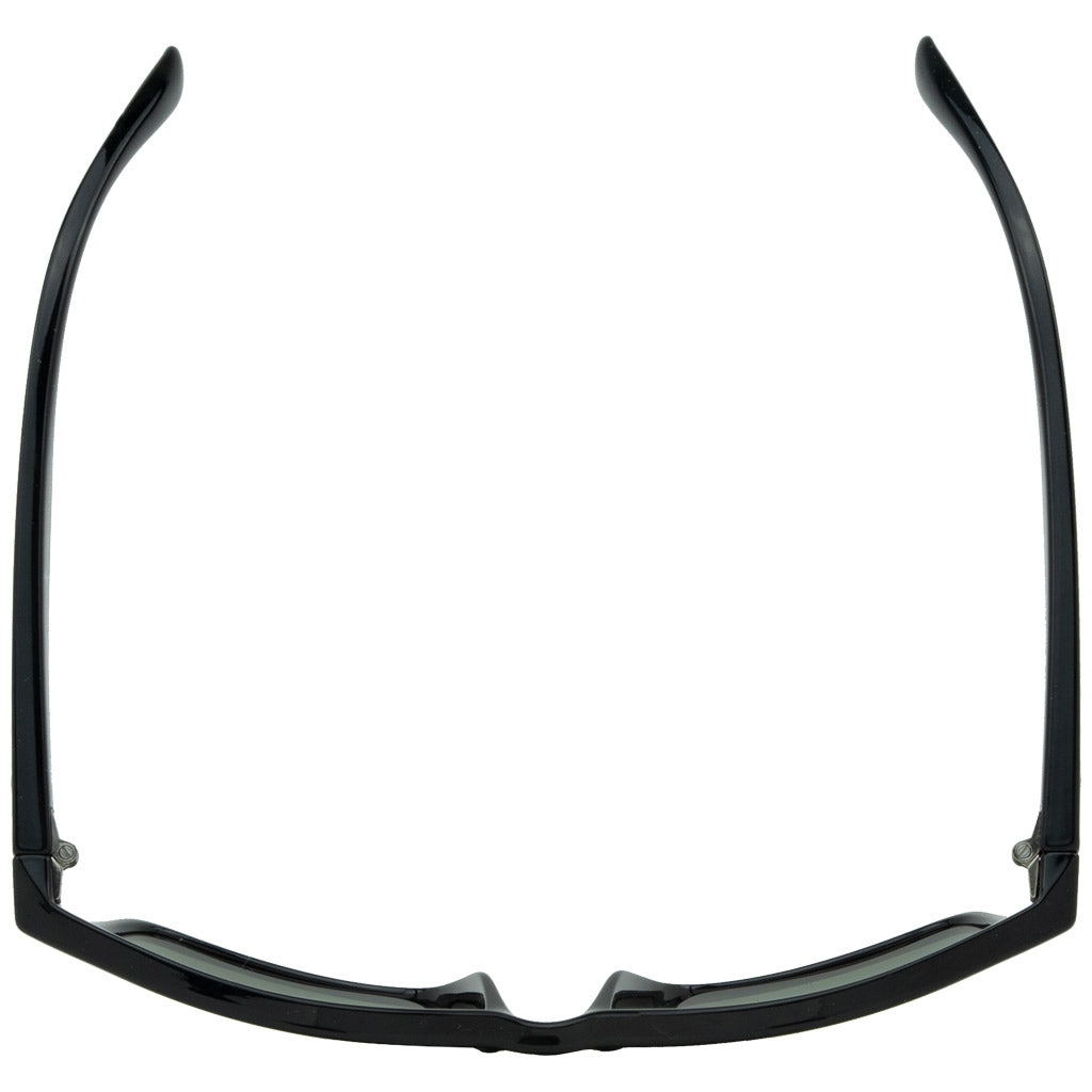 Ensea Sunglasses: Ramble On Gloss Black with Vintage Green Polarized