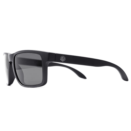 Ensea Sunglasses: Machine Matte Black with Smoke Polarized