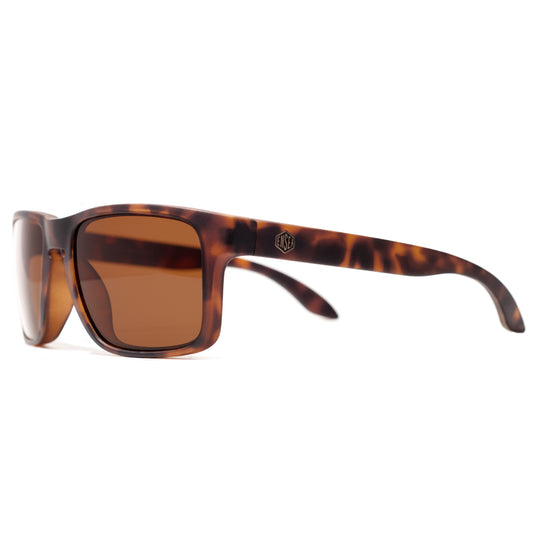Ensea Sunglasses: Machine Matte Tort with Bronze Polarized