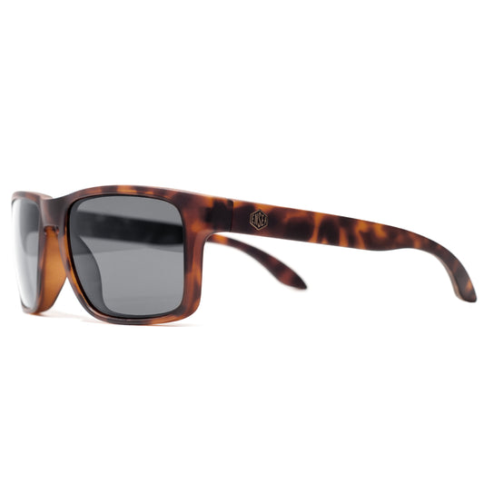 Ensea Sunglasses: Machine Matte Tort with Smoke Polarized