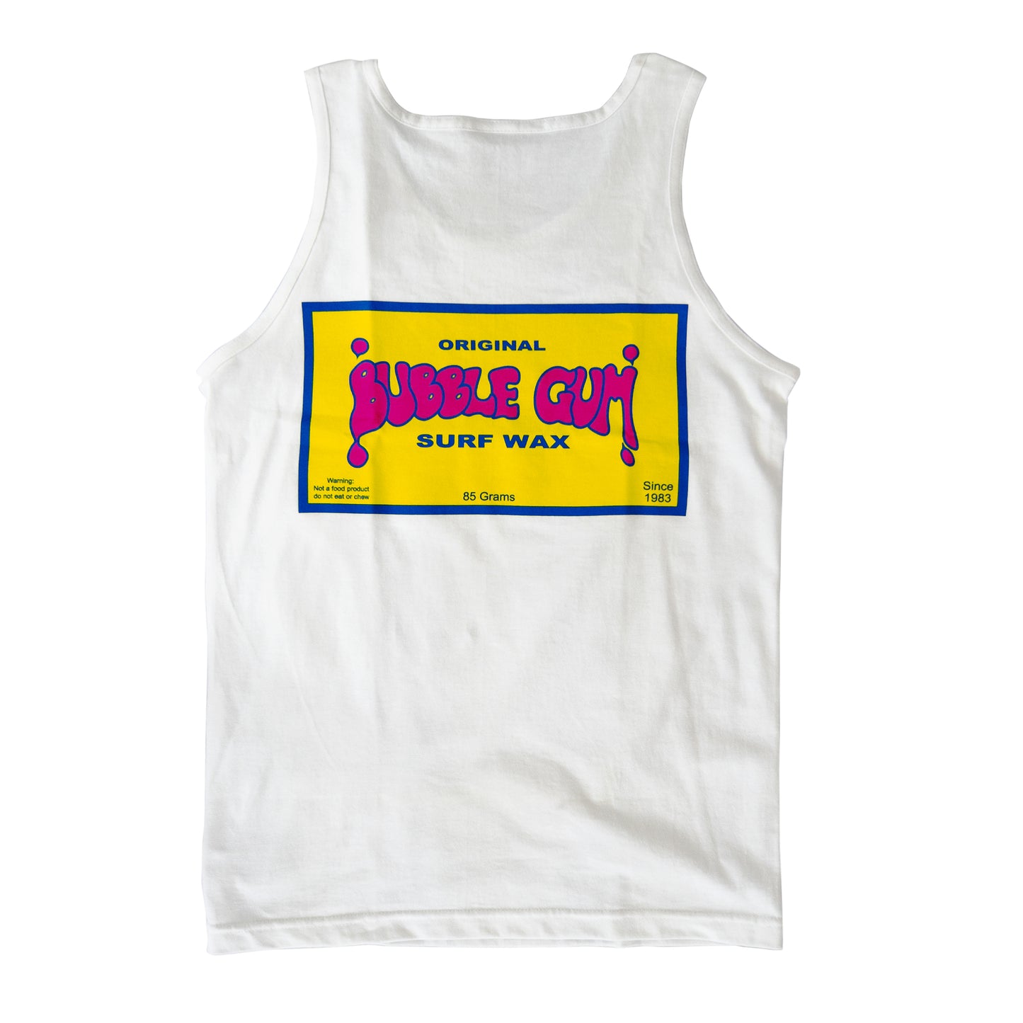 Bubble Gum Surf Wax Original Throwback Logo Tank Top White