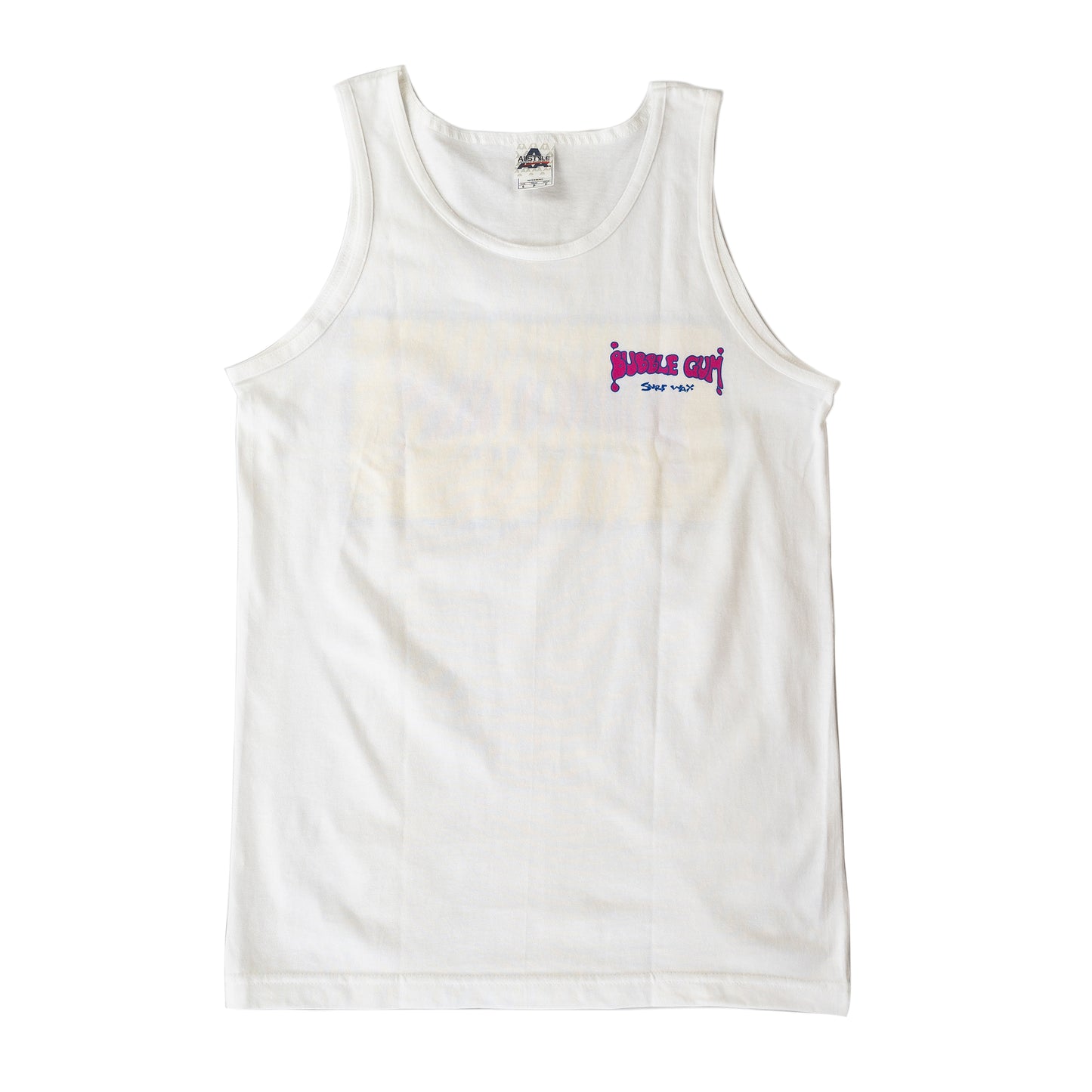 Bubble Gum Surf Wax Original Throwback Logo Tank Top White