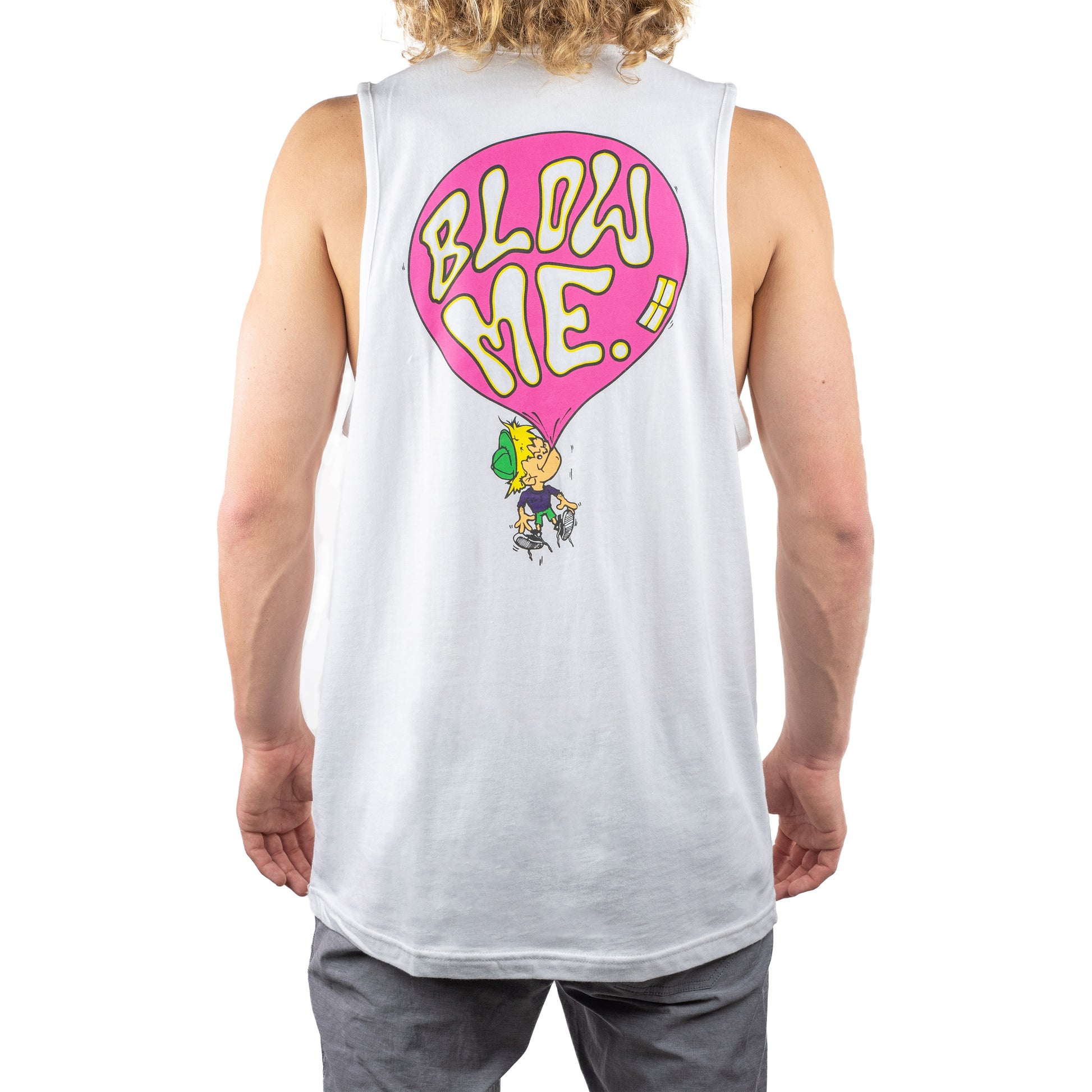 Blow Me Tank Top White