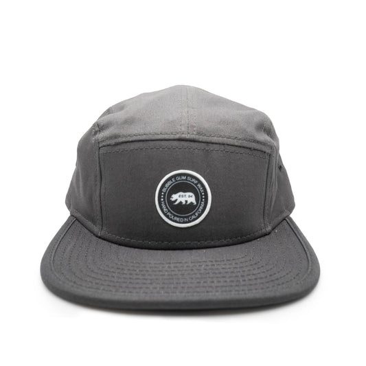 Hand Poured Patch 5 Panel Camper Hat Charcoal Gray