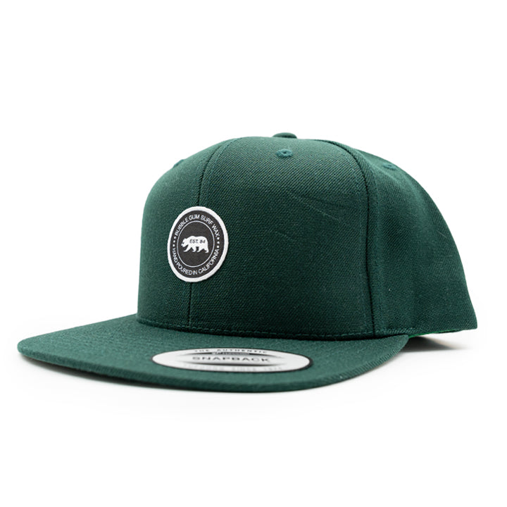 Hand Poured Patch Classic Snapback Hat Green