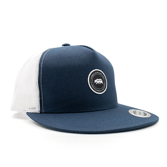 Hand Poured Patch Retro Trucker Hat Navy & White