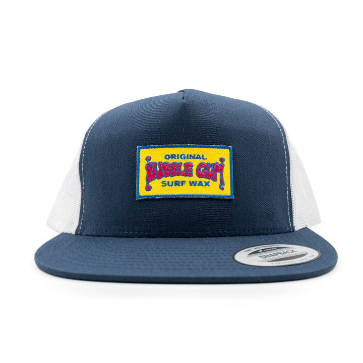 Throwback Patch Retro Trucker Hat Navy & White