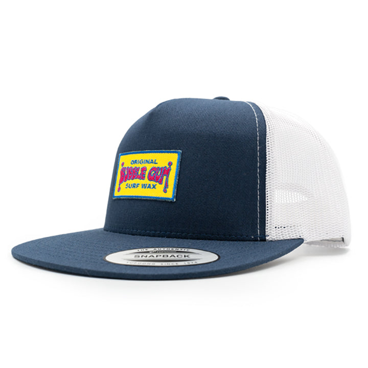 Throwback Patch Retro Trucker Hat Navy & White