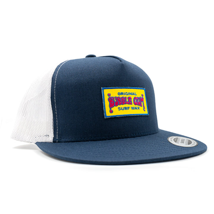 Throwback Patch Retro Trucker Hat Navy & White