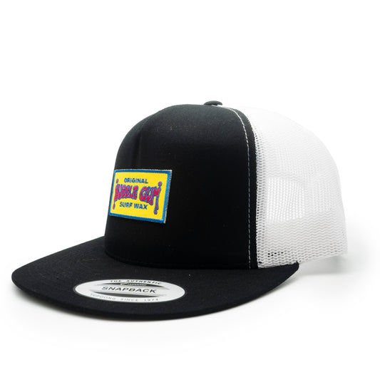 Throwback Patch Retro Trucker Hat Black & White