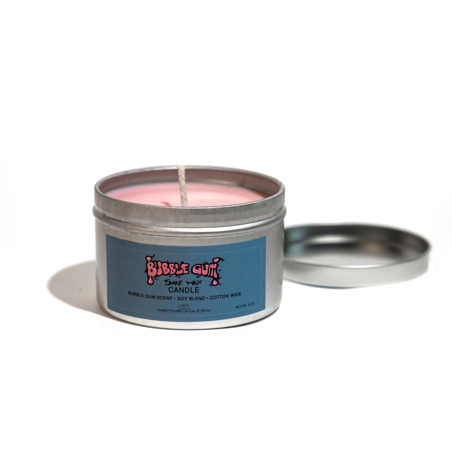 6oz Candle Tin With Bubble Gum Scent