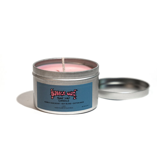 6oz Candle Tin With Bubble Gum Scent