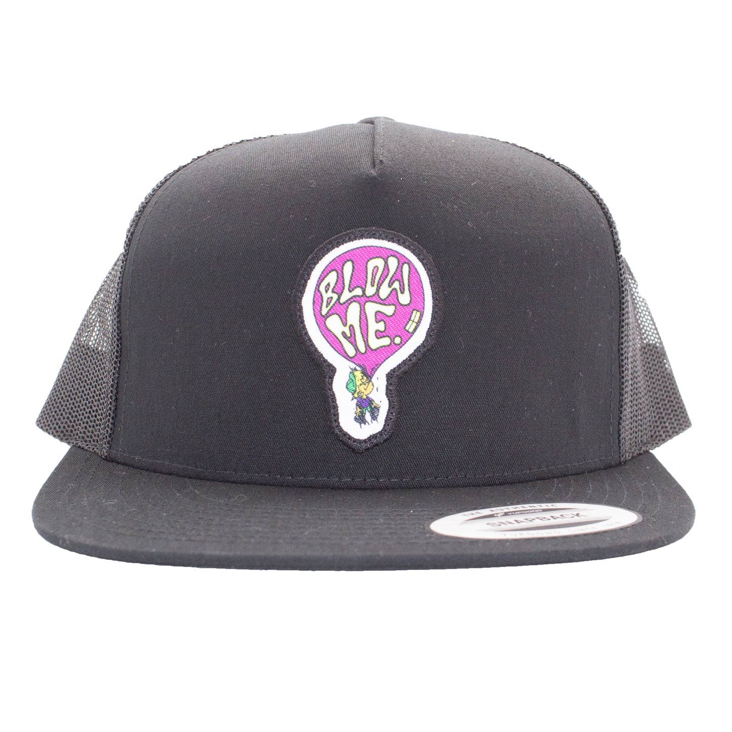 Blow Me Patch Retro Trucker Hat Black