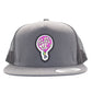 Blow Me Patch Retro Trucker Hat Grey & Black