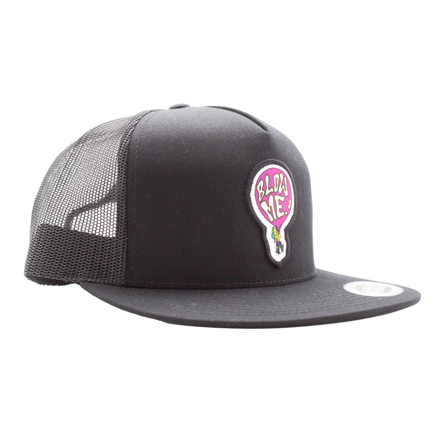 Blow Me Patch Retro Trucker Hat Black