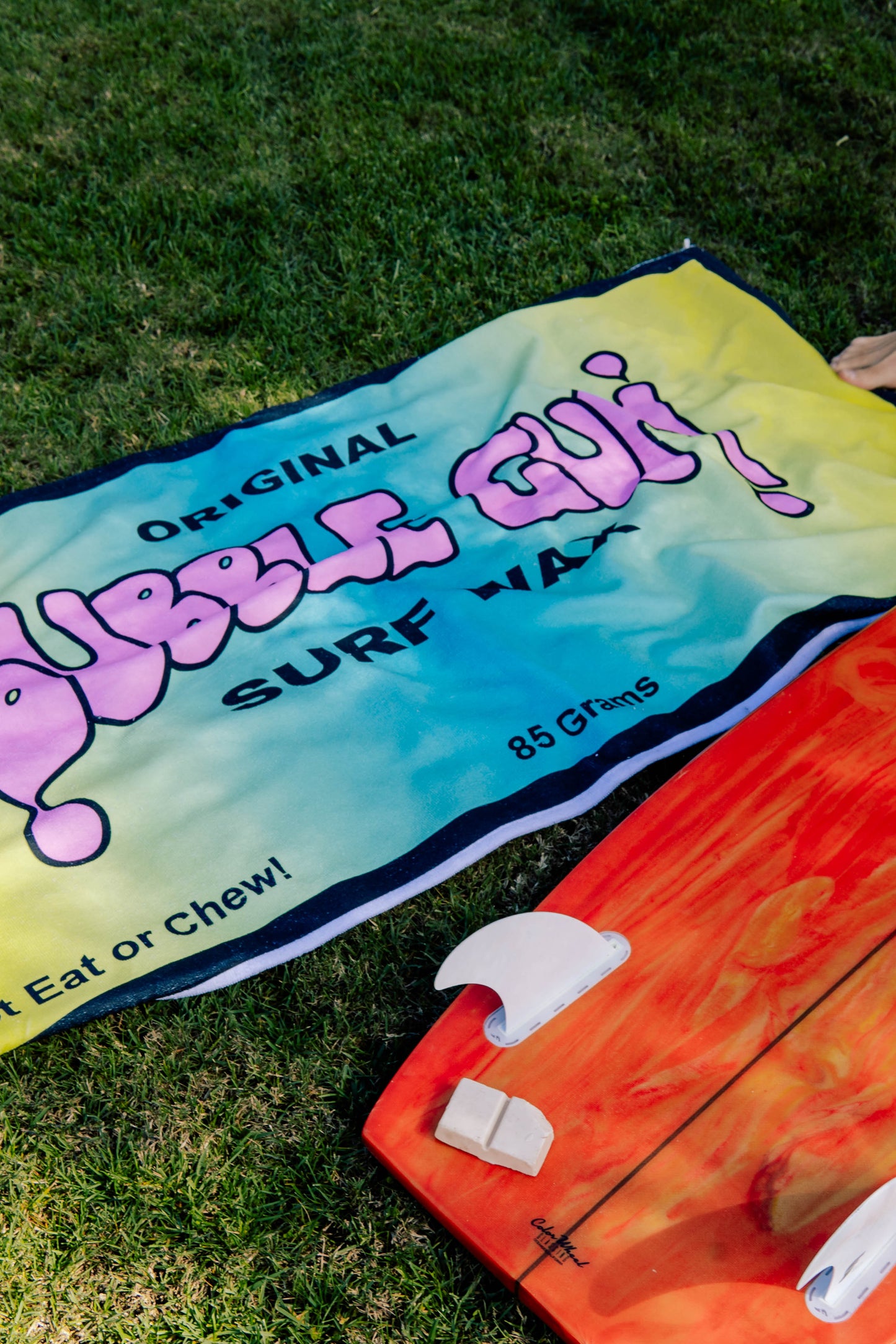 Bubble Gum Surf Wax Big Beach Towel Gradient Throwback