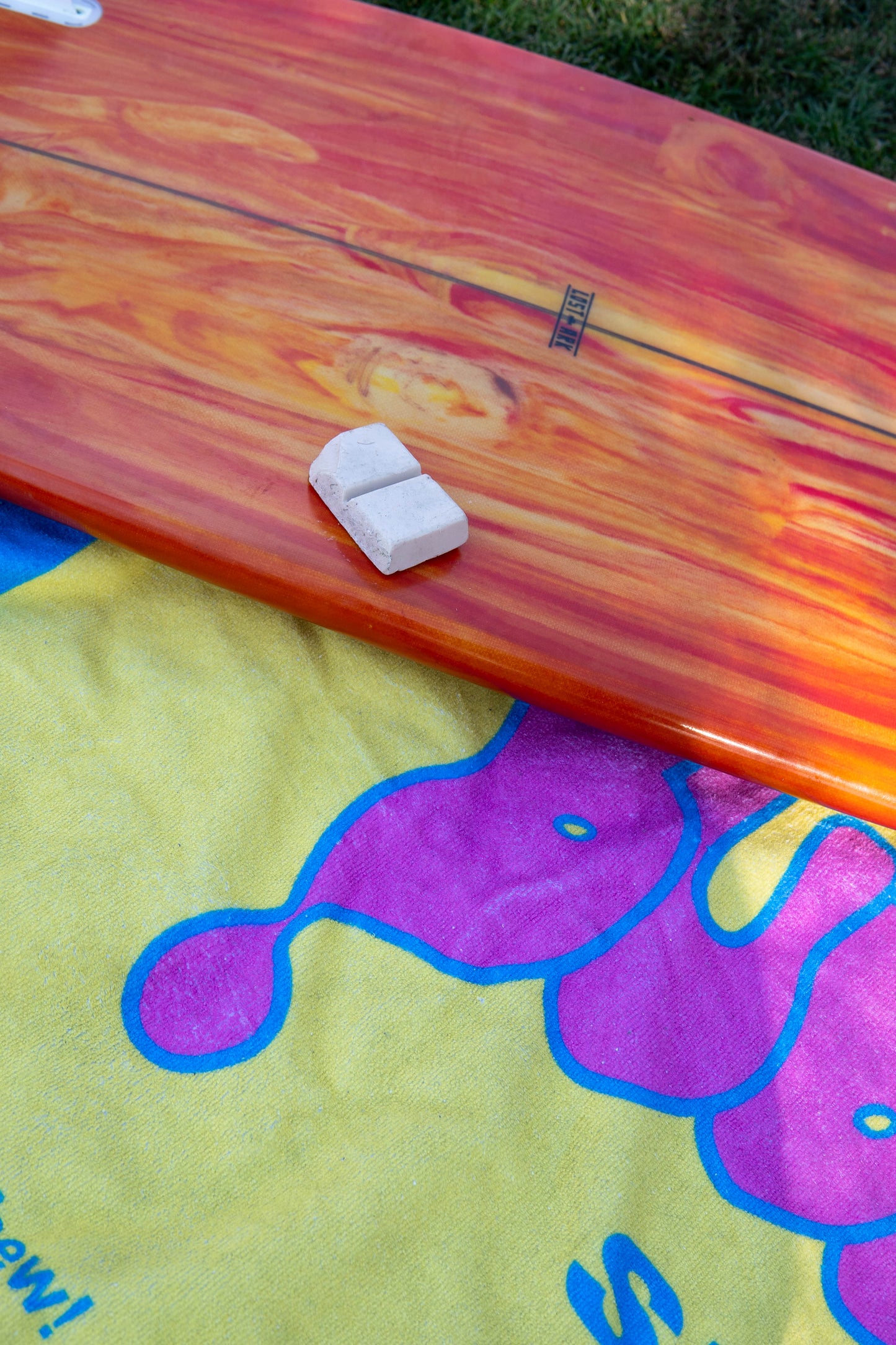 Bubble Gum Surf Wax Big Beach Towel Throwback