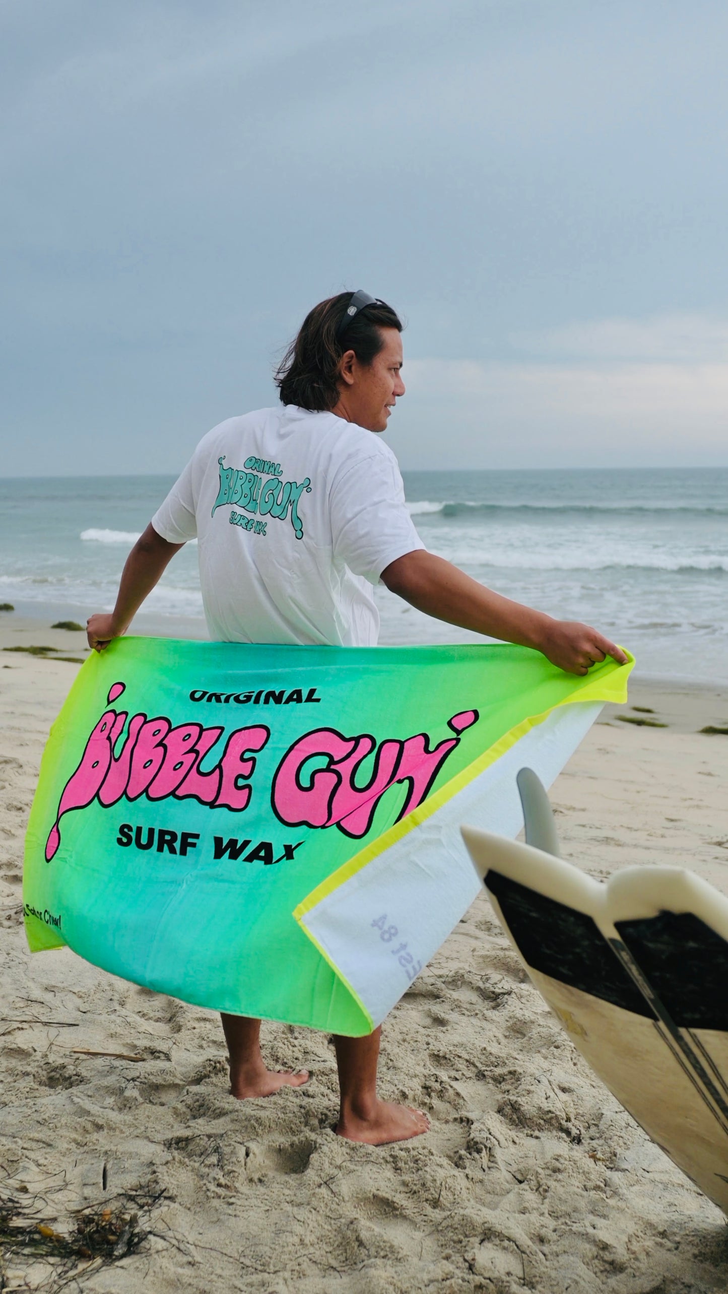 Bubble Gum Surf Wax Big Beach Towel Gradient Throwback