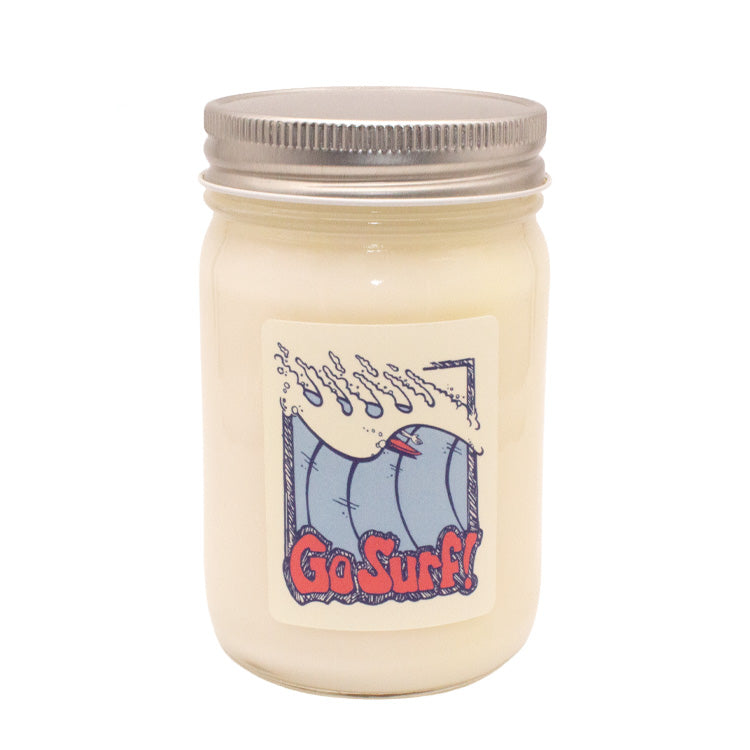 12oz Glass Candle Go Surf Vanilla Scent