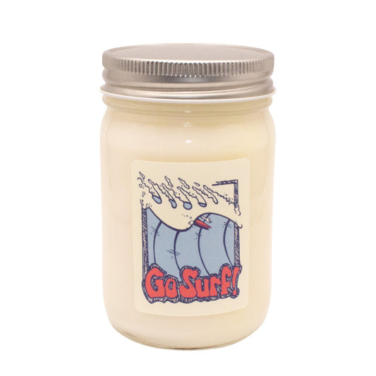 12oz Glass Candle Go Surf Vanilla Scent