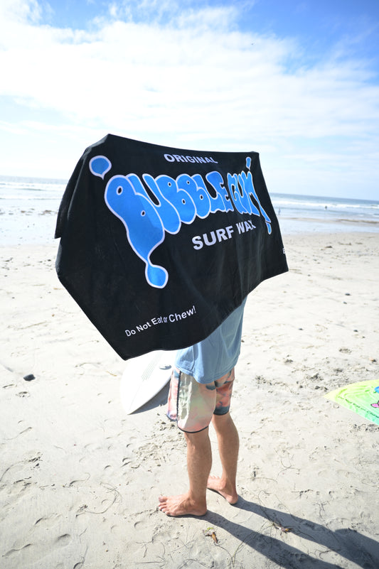 Bubble Gum Surf Wax Big Beach Towel Blue Throwback