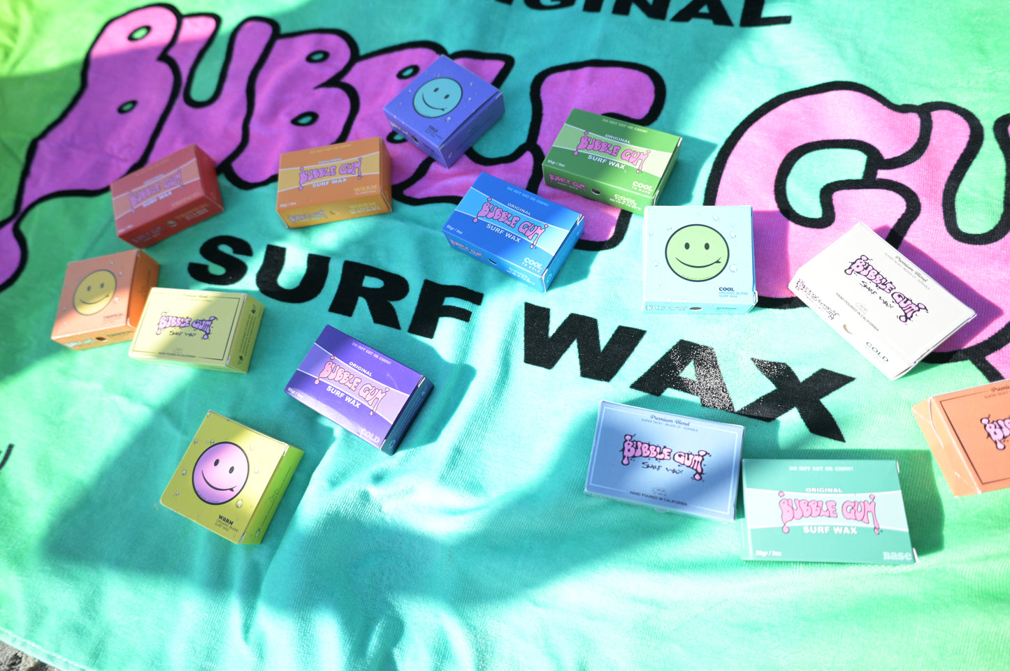 Bubble Gum Surf Wax Big Beach Towel Gradient Throwback