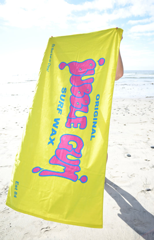 Bubble Gum Surf Wax Big Beach Towel Throwback