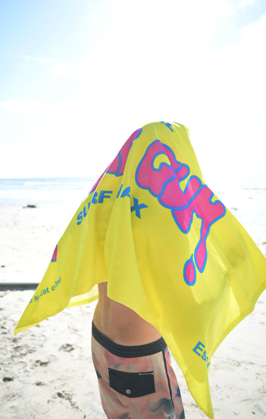 Bubble Gum Surf Wax Big Beach Towel Throwback