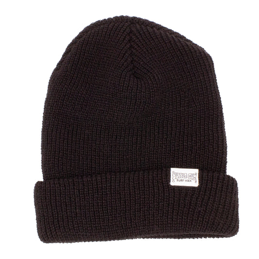 Black Clip Label Beanie