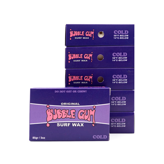 Bubble Gum "Original Formula" Surf Wax Box - Cold - 58° & Below - 6 Pack
