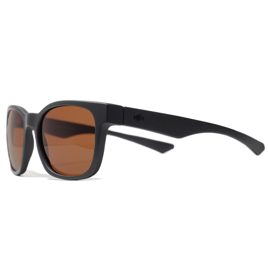Ensea Sunglasses: Flat Six Matte Black with Bronze Polarized