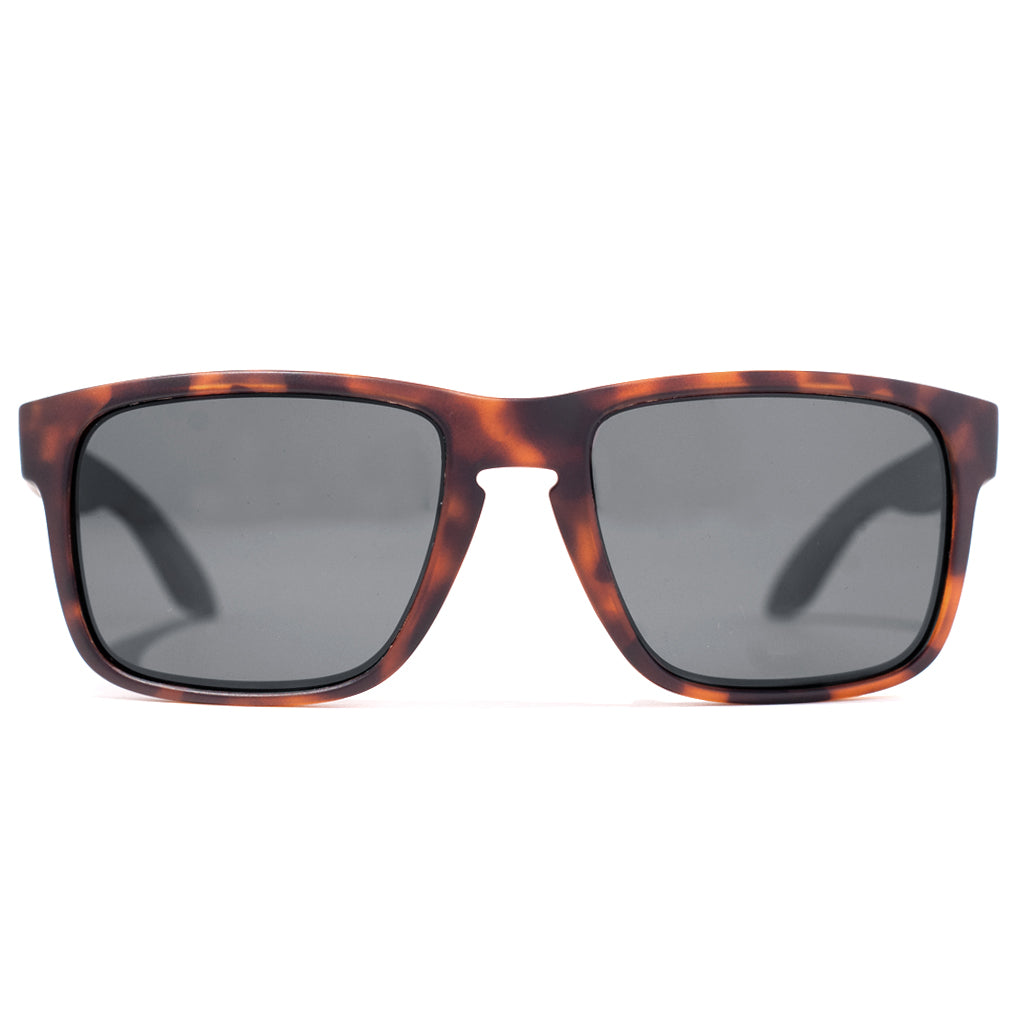 Ensea Sunglasses: Machine Matte Tort with Smoke Polarized