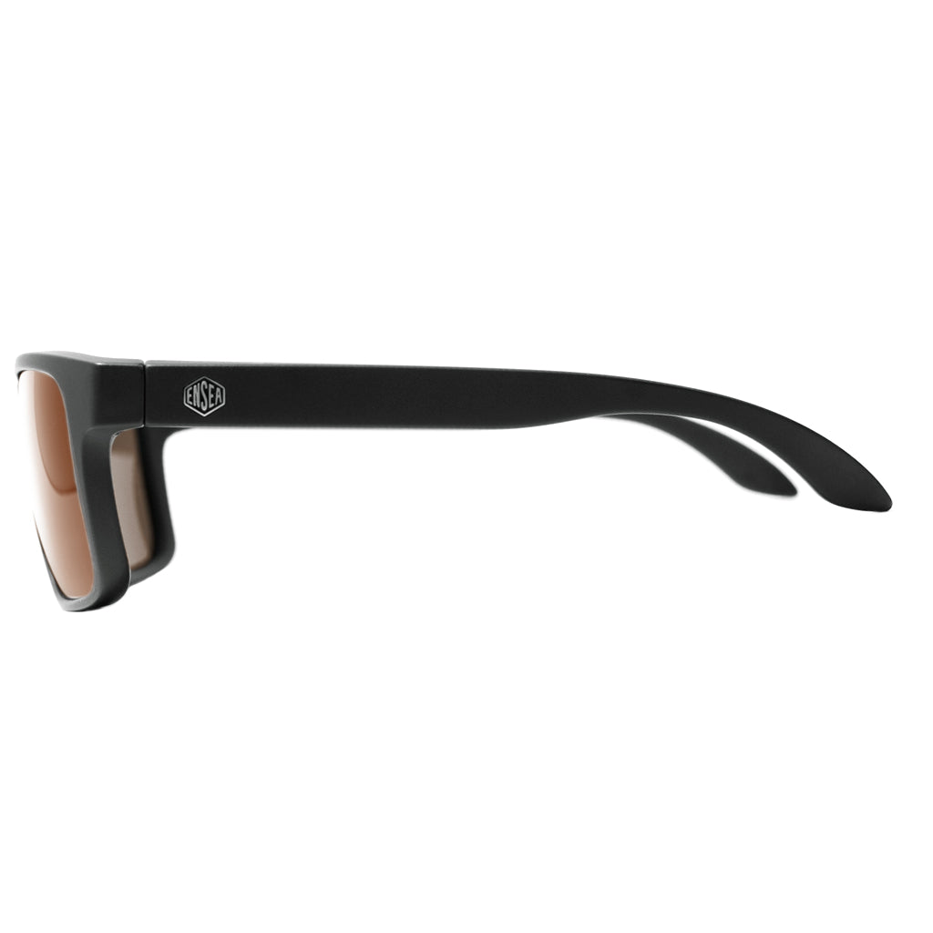 Ensea Sunglasses: Machine Matte Black with Bronze Polarized