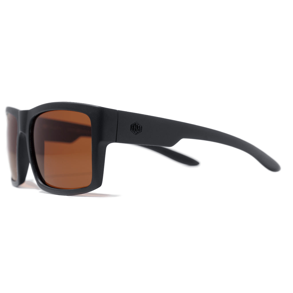 Ensea Sunglasses: Restoration Matte Black with Bronze Polarized