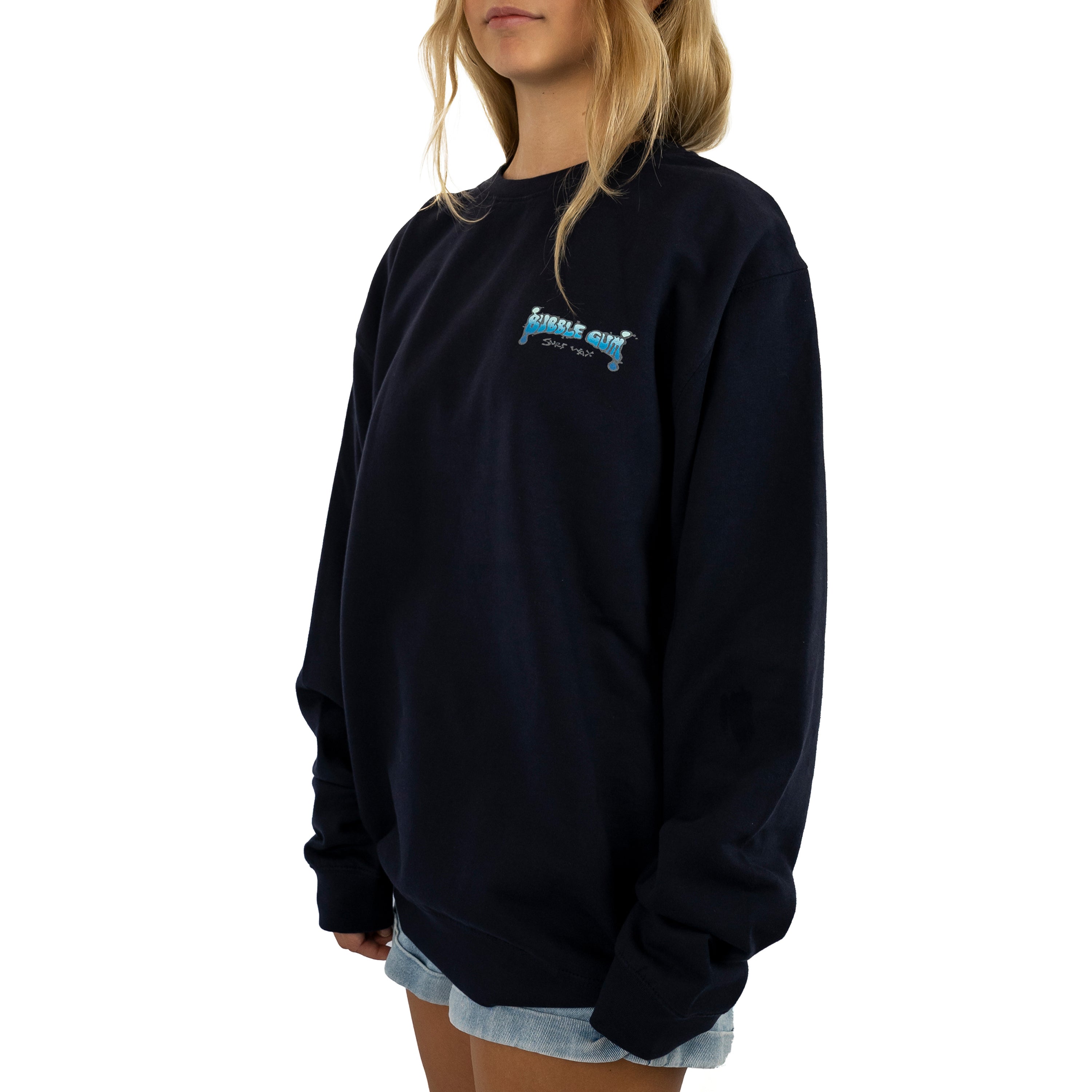 Blue Gradient Crewneck Sweatshirt Bubble Gum Surf Wax